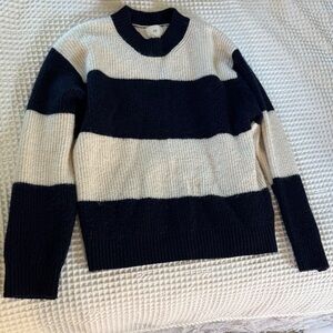 Striped Black and Cream Sweater size small H&M